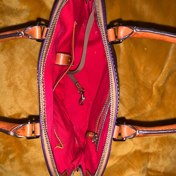 Dooney & Bourke Leather Purse (Definitive Satchel)-PURPLE - Picture 3 of 6